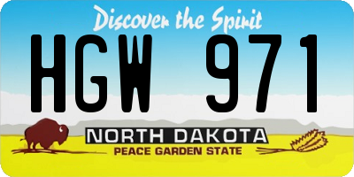 ND license plate HGW971