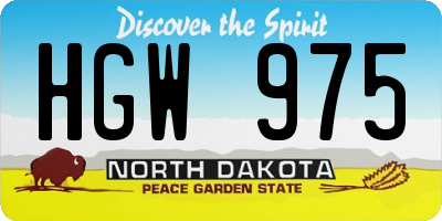 ND license plate HGW975