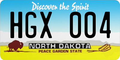 ND license plate HGX004