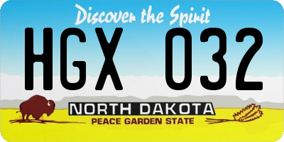 ND license plate HGX032