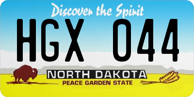 ND license plate HGX044