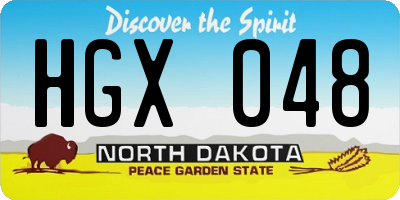 ND license plate HGX048