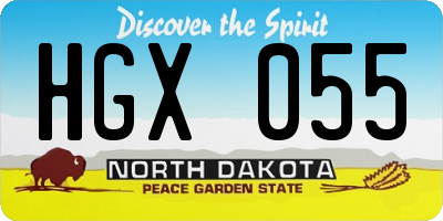 ND license plate HGX055