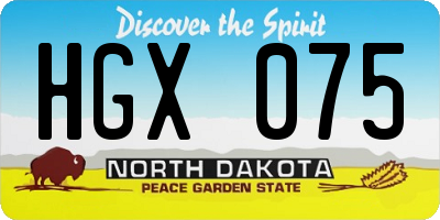 ND license plate HGX075