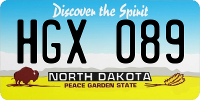 ND license plate HGX089