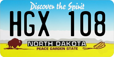 ND license plate HGX108