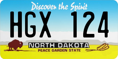 ND license plate HGX124