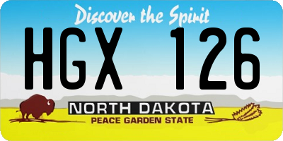 ND license plate HGX126