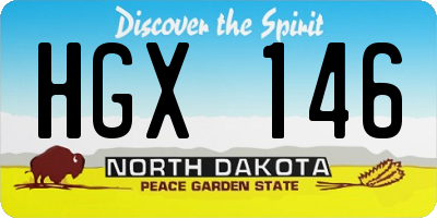 ND license plate HGX146