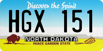 ND license plate HGX151