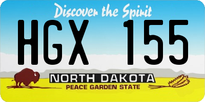 ND license plate HGX155