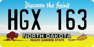 ND license plate HGX163