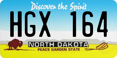 ND license plate HGX164