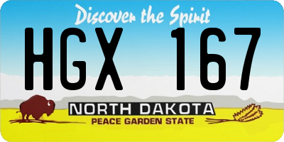 ND license plate HGX167