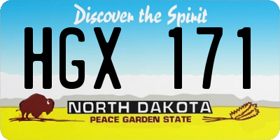 ND license plate HGX171