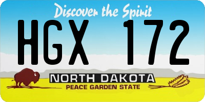 ND license plate HGX172