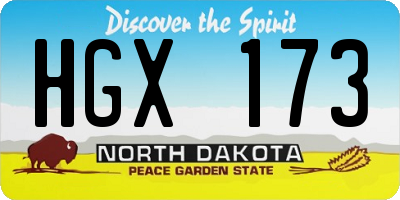 ND license plate HGX173