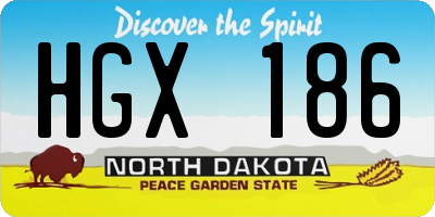ND license plate HGX186