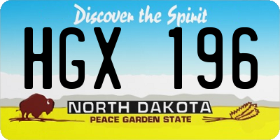 ND license plate HGX196