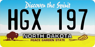 ND license plate HGX197