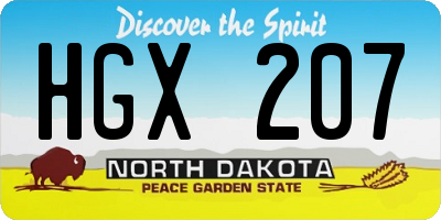 ND license plate HGX207