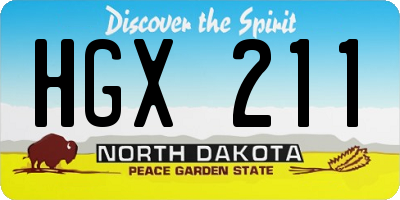 ND license plate HGX211