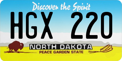 ND license plate HGX220