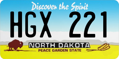 ND license plate HGX221