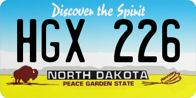 ND license plate HGX226