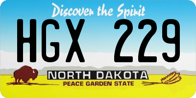 ND license plate HGX229