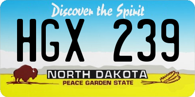 ND license plate HGX239
