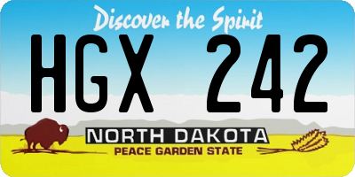 ND license plate HGX242