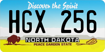 ND license plate HGX256