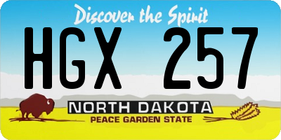 ND license plate HGX257