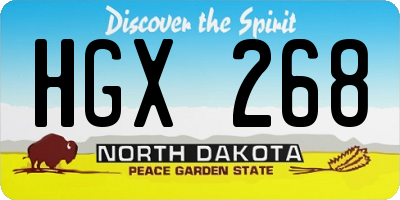 ND license plate HGX268