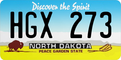 ND license plate HGX273