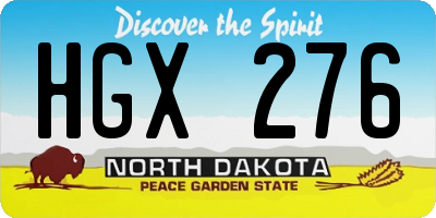 ND license plate HGX276