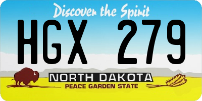 ND license plate HGX279