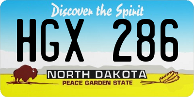 ND license plate HGX286