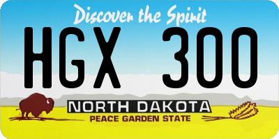 ND license plate HGX300