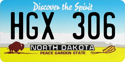ND license plate HGX306