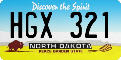 ND license plate HGX321