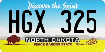 ND license plate HGX325