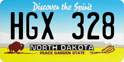ND license plate HGX328