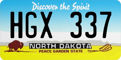 ND license plate HGX337