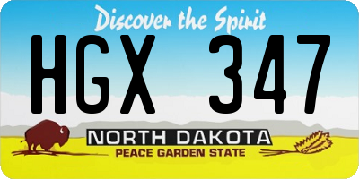 ND license plate HGX347