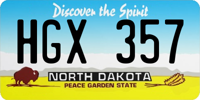 ND license plate HGX357