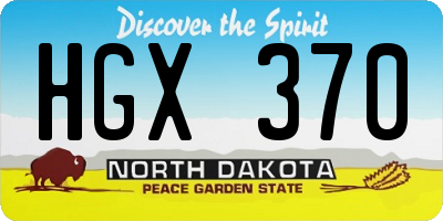 ND license plate HGX370