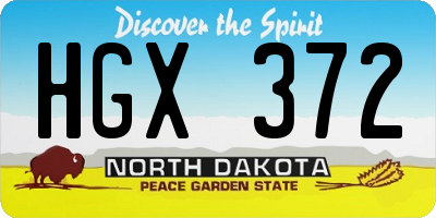 ND license plate HGX372