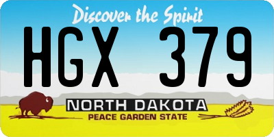 ND license plate HGX379